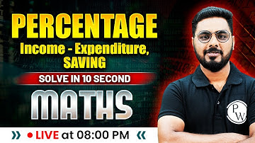 Percentage - Income, Expenditure and Saving | Percentage Questions for Bank Exams | By Sumit Sir