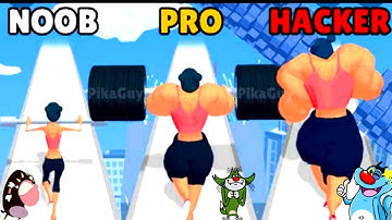 NOOB Vs PRO vs HACKER in Weight Runner 3D  Gameplay Android iOS OGGY and Jack