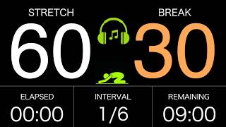 ⏱️ 9-Minute Bedtime Stretch Timer (60s/30s Interval) | Deep Sleep & Full Body Relaxation BGM