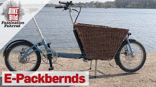 Klassisch und modern: Ein E-Lastenrad mit Weidenkorb