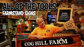 Making farm stand signs with ALL of the tools