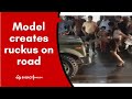 Drunken model creates commotion on road in Gwalior, stops army vehicle and kicks jawan