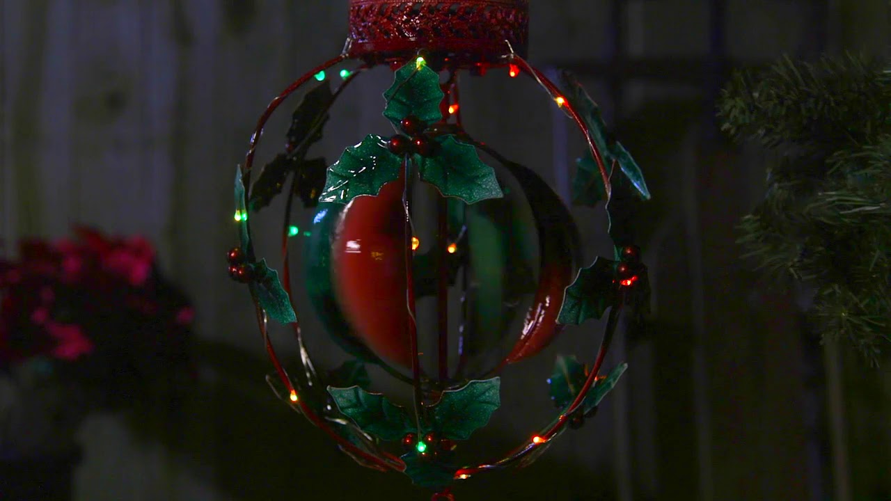 Hanging Orb Wind Spinner, Holly and Berries (47M1973) YouTube