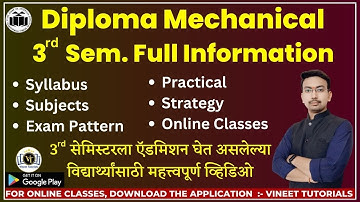 Diploma Mechanical 3rd Semester Detail Syllabus & Subjects Analysis By Vineet Sir | MSBTE Syllabus
