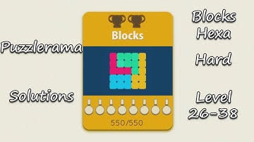 Puzzlerama Solutions - Blocks Hexa Hard ( Level 26-38 )