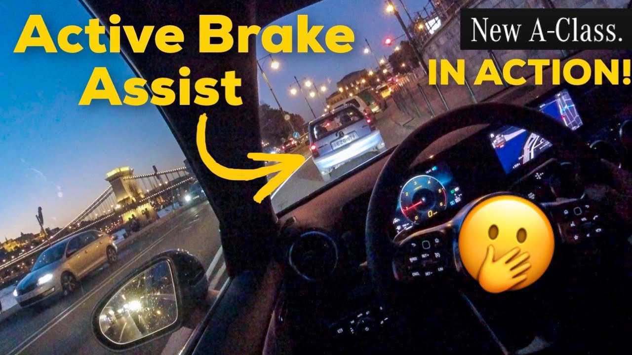 2019 MERCEDES A CLASS ACTIVE BRAKE ASSIST IN ACTION & NIGHT CITY