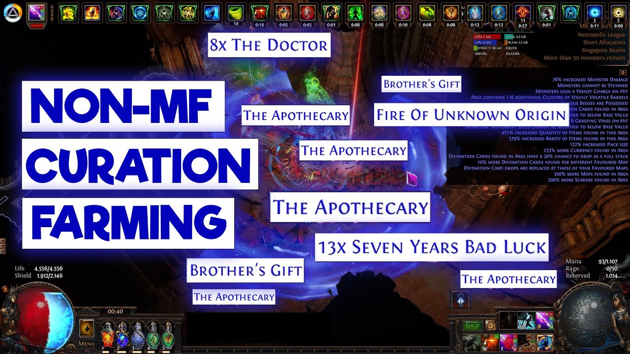 DIVINATION CARD CURATION NON-MF BACK TO BASICS FARMING - POE 3.24 NECROPOLIS