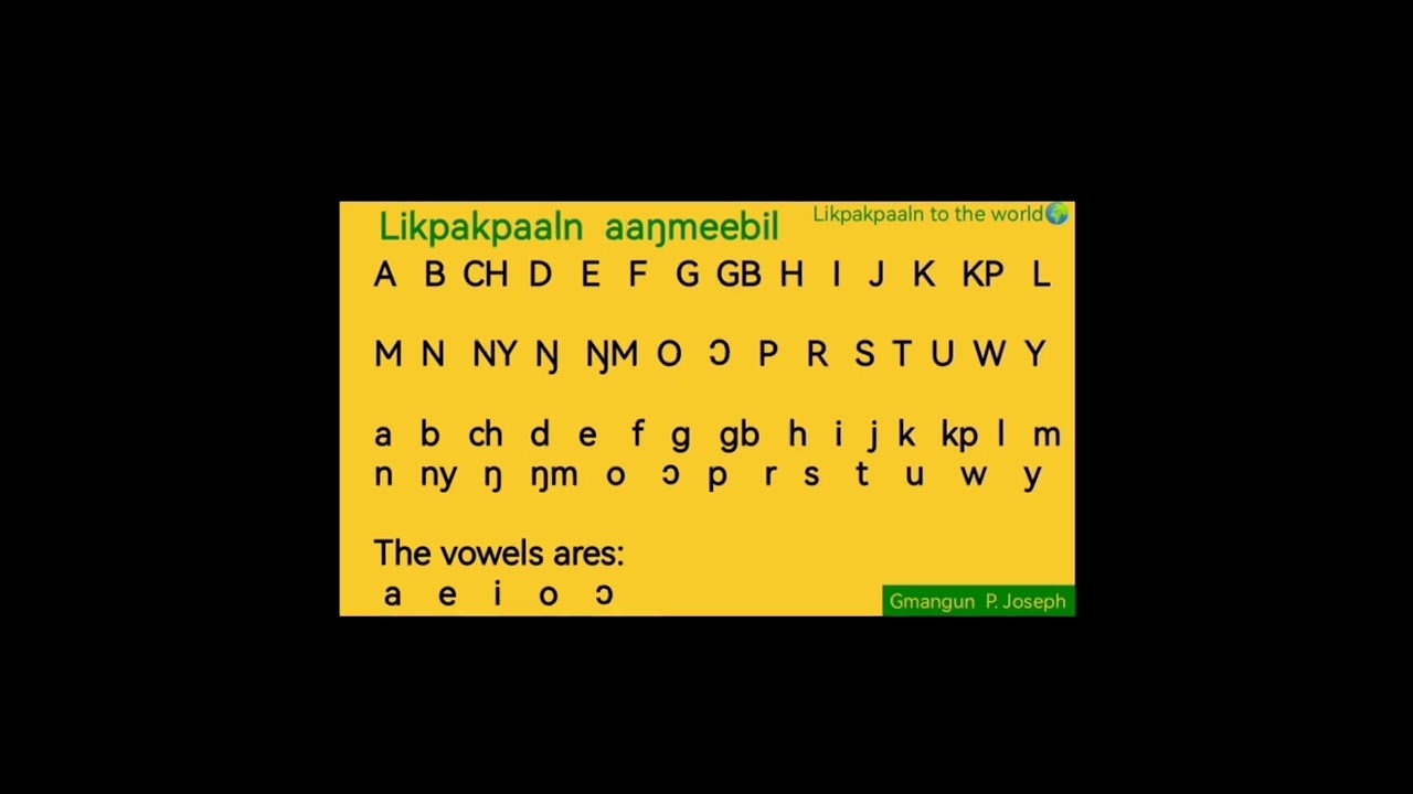 Likpakpaaln aaŋmeebil (konkomba Alphabet)
