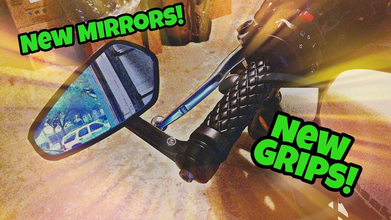 Bar End Mirrors & New Grips Kawasaki Vulcan S Install Video YouTube