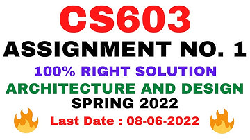 CS603 ASSIGNMENT NO. 1 SPRING 2022 || 100% SOLUTION || SOFTWARE ARCHITECTURE AND DESIGN || BY VuTech