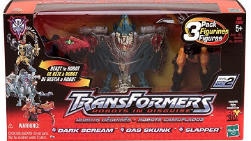 Transformers RID - Robots in Disguise - Terrorcons - Slapper, Dark Scream & Gas Skunk