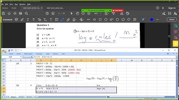 Question 5 using Log and Ln rules solving equations #DSC1520 past paper workings #unisa #maths
