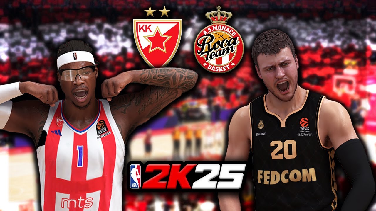 CRVENA ZVEZDA vs. AS MONACO - EUROLEAGUE - NBA 2K25 4K