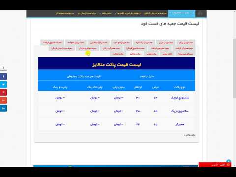 لیست قیمت جعبه های فست فود