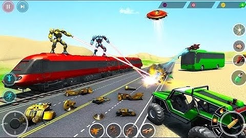 Transformers Dolphin Robot Car Battle Saving City: Red Robot Wars - Android iOS Gameplay