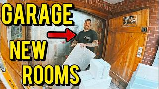 Garage Into 2 NEW ROOMS! Walls, Insulation & Plumbing Done