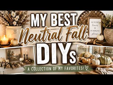 My BEST Neutral Fall DIY's - Thrifted Fall Decor for Less