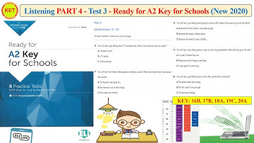 Ready for A2 key for Schools - Listening Part 4 - Test 3 (Transcript + Key)