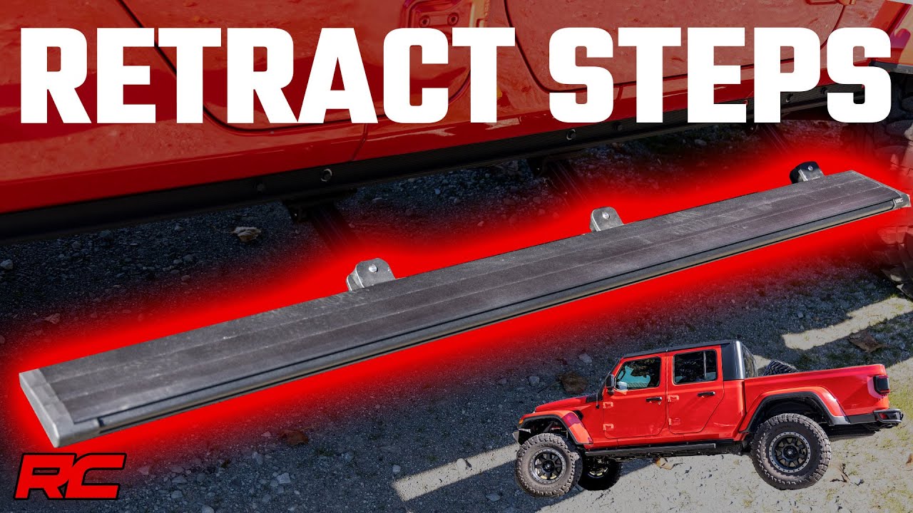 Jeep Gladiator JT Retract Power Running Boards by Rough Country YouTube