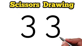 ✂️ How to Draw Scissors from Number 3 | Easy Drawing Trick