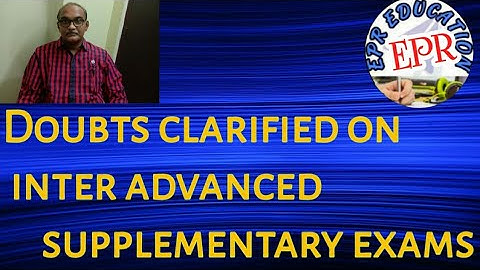 Doubts clarified on inter advanced supplementary exams |EPR|