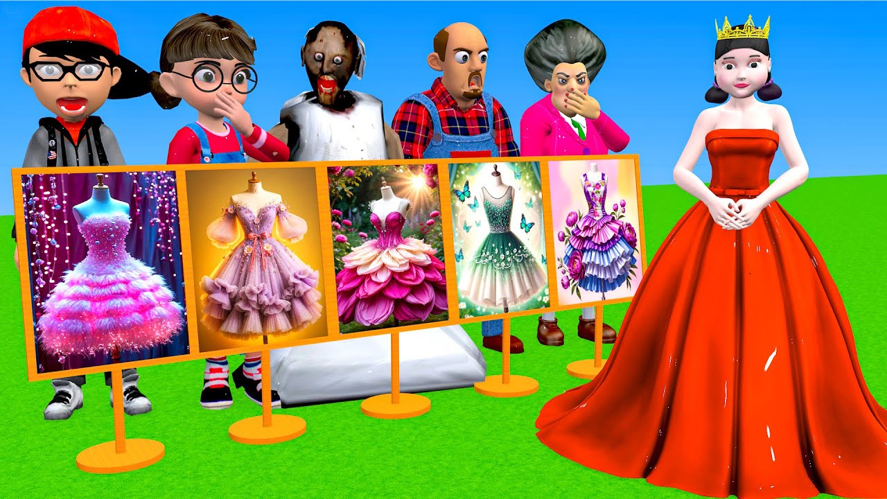 Scary Teacher 3D vs Squid Game Choose Beautiful Princess Dress vs Dressing Room 5 Times Challenger