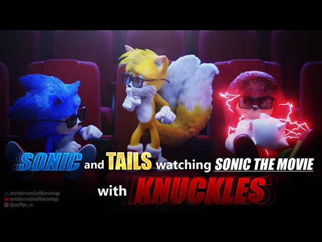 SONIC, TAILS and KNUCKLES watching Sonic Movie class=