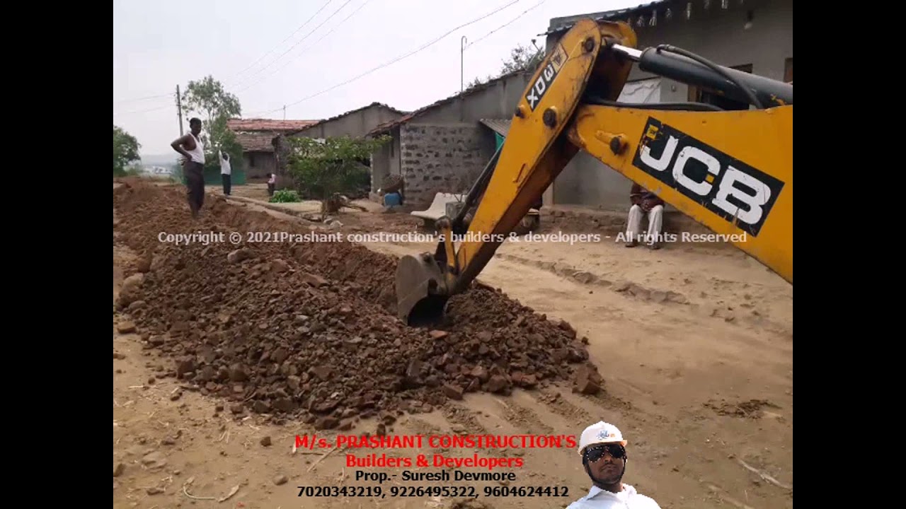 Prashant Construction's jcb working in hard land | jcb working for pipe line at kolhapur | JCB