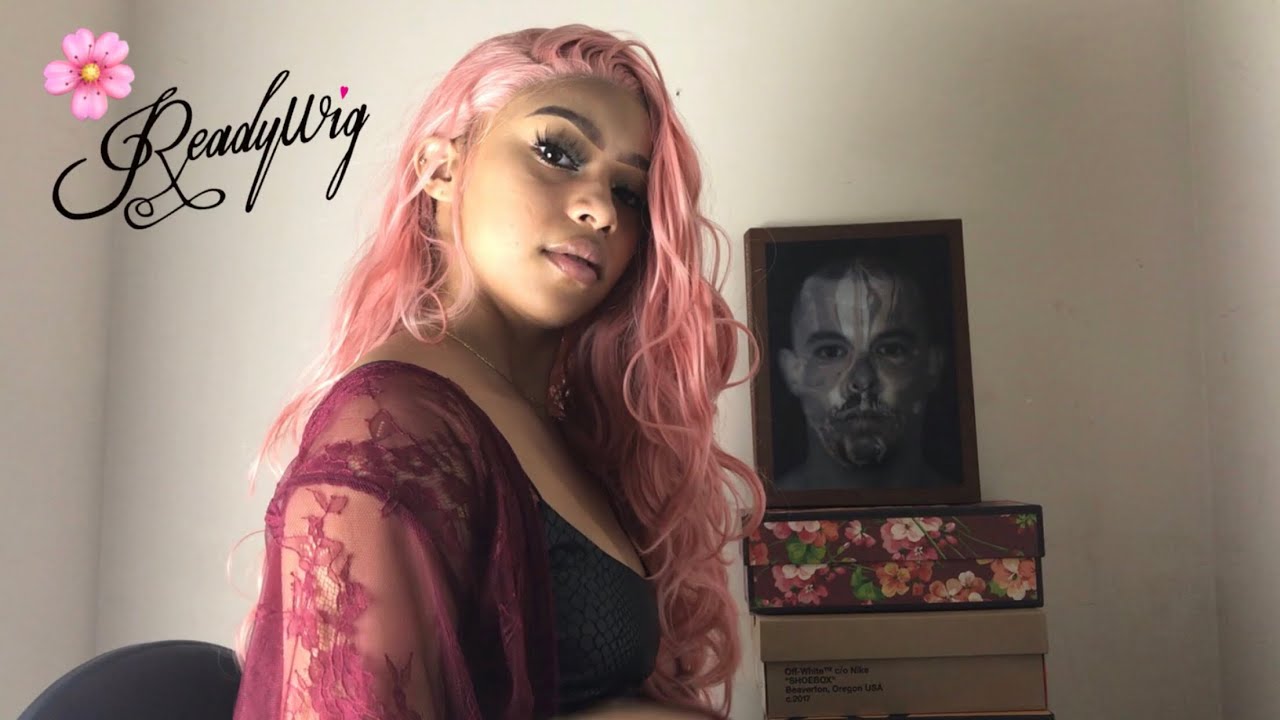 Springtime Ready Pastel Pink Curly Lace Front Wig| ReadyWig W-1006-PINK| M Gold