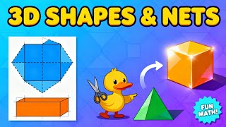 3D Shapes with net #Geometry# mathsworkingmodel# 3D shapes #educationalvideos| Knowledge Duckling 