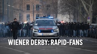 WIENER DERBY: Rapid-Fans auf dem Weg in den Auswärtssektor