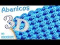 Punto abanicos en 3d crochet ganchillo Ideal Mantita Cobija bebe