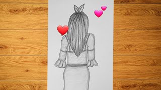 تعليم الرسم||رسم بنت كيوت مع شعر طويل.Teaching drawing || drawing a cute girl with long hair.