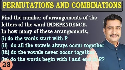 Easily Find The Number of Arrangements of The word  INDEPENDENCE Permutation Best Example