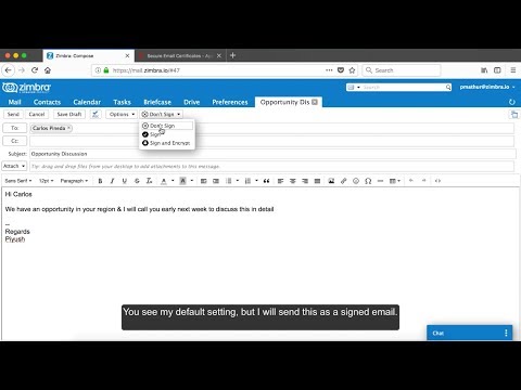 Zimbra S/MIME Demonstration - Portuguese CC