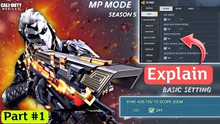 call of duty Mobile Multiplayer Basic Settings Explain | MP mode basic setting Season 5 || part 1