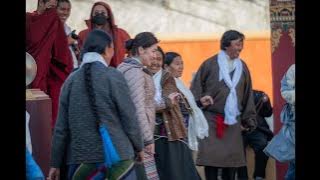 Non stop tibetan lhowa sabru dance with Dagmo Sonam Palkyi at Tsarang Lekshey Choeling.