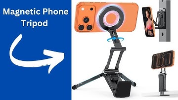 OMOTON 360°Rotating for MagSafe Tripod Mount, Adjustable Aluminum Magnetic Phone Tripod for iPhone