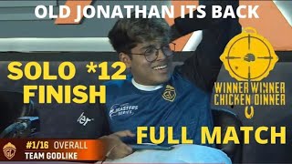 JONATHAN SOLO 12 FINISH FULL MATCH BGMI LAN TOURNAMENT 🔥