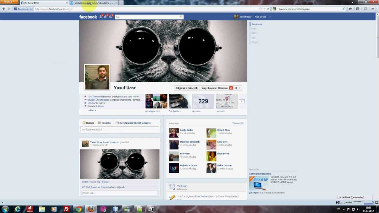 Timeline Remover Facebook Zaman Tüneli'nden çıkış YouTube