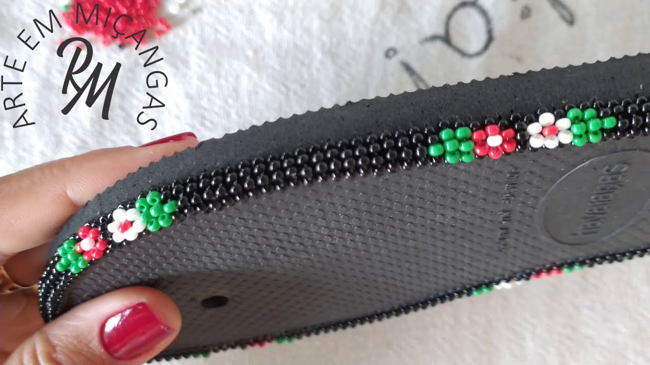 Flor de miçangas no solado para iniciantes