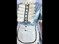 Men Women Shiny PVC French Maid Dress Short Puff Sleeve Apron with Large Ruffles Trims Maid Dress