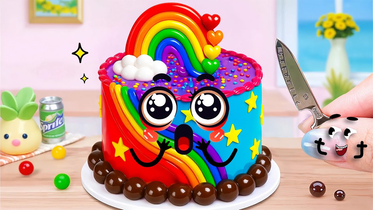 🌈 Cute Mini Rainbow Chocolate Fondant Cake 🎂 | Satisfying ASMR | Mini ...