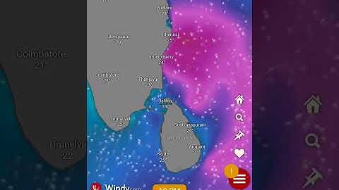 Location of CYCLONE DITWAH -Wind, Rain, Wave Map & Satellite View on 29th Nov @10.00pm IST-Windy.com