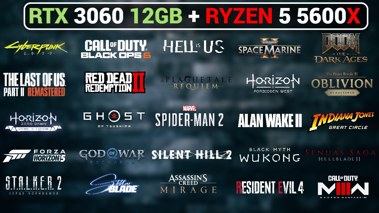 Ryzen 5 5600X + RTX 3060 12GB | 1080P and 1440P Gaming Test - YouTube