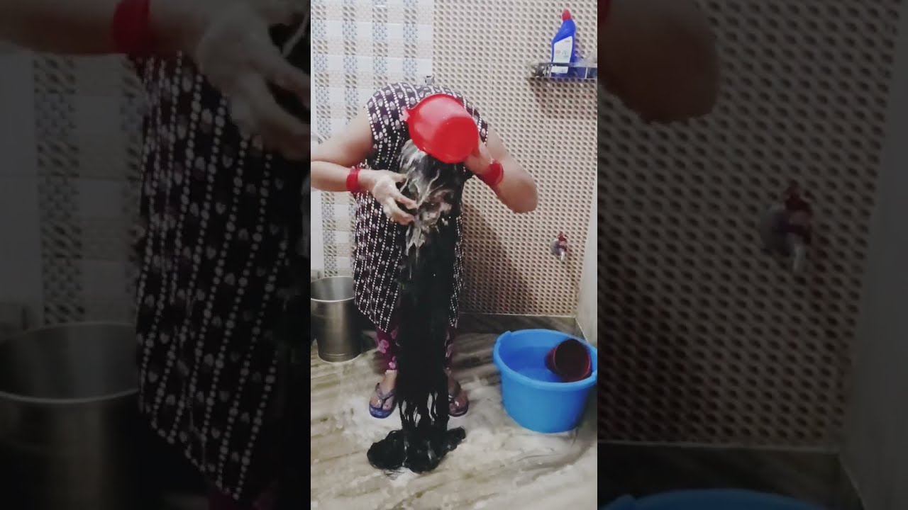 long hair washing from natural shampoo 🧴 @m.r.dvlogsuttrakhand