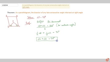 In a parallelogram, the bisectors of any two consecutive angles intersect at right angle.