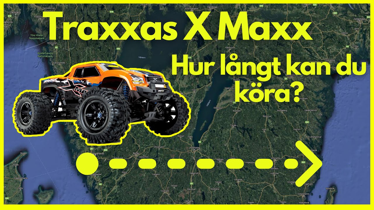Testar hur långt man kan köra på en laddning Traxxas X Maxx RC bil