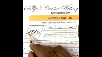 Small Letter "m" in Cursive | SuryasCursive.com #cursive #cursivewriting