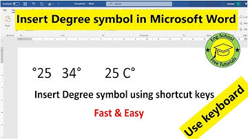 How to put degree symbol (°) directly from keyboard in MS Word